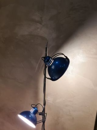 lampadaire reglable  bleu metal et chrome  bonne etat 1975 a