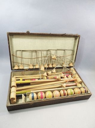 COFFRET JEU CROQUET DE JARDIN &amp; SALON