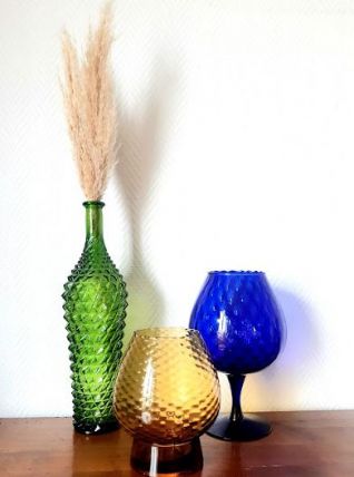 Lot vases optique Empoli vintage 