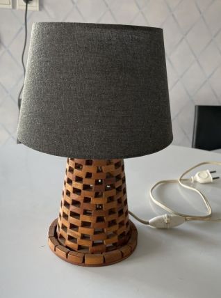 Lampe en bois années 70