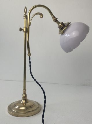 ANCIENNE LAMPE DE BUREAU MONTE ET BAISSE LAITON VINTAGE