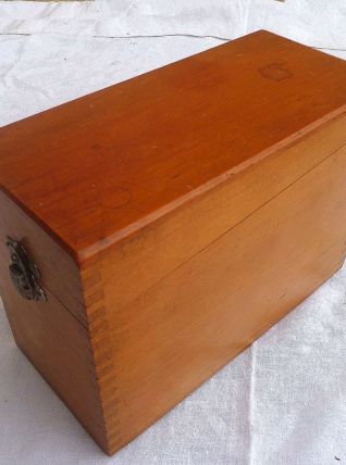 boite a fiches en bois ,vintage