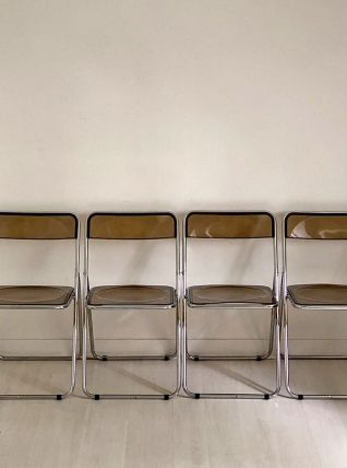 Suite de 4 chaises plia de Giancarlo Piretti vintage 1960's