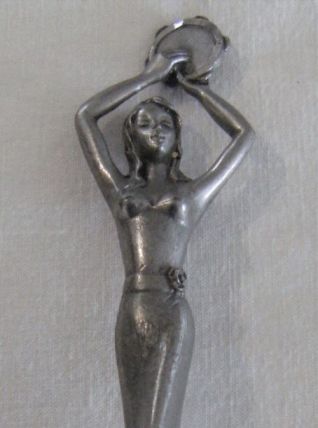 Statuette figurine étain d'art danseuse flamenco ciselée