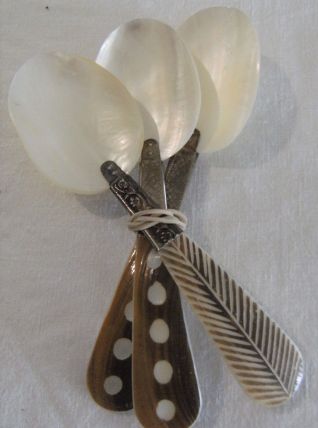 Cuillères nacre  Art indien Two's company vintage