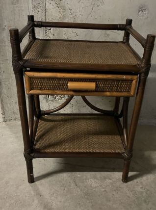 Chevet en rotin années 70