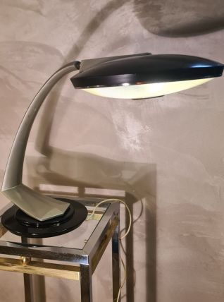 lampe fase de bureau boomerang noir et gris   ,h41 xl56   tr