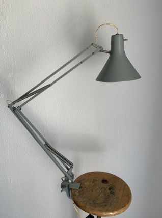 Lampe vintage 1960 d'architecte Luxo L1 ciment - 80 cm