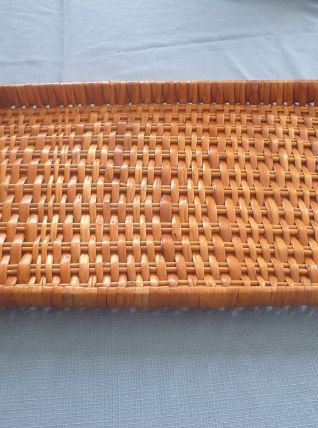 plateau de service osier, vintage 