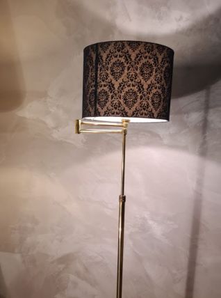 super lampadaire chrome or liseuse deluxe sur pied vintage 