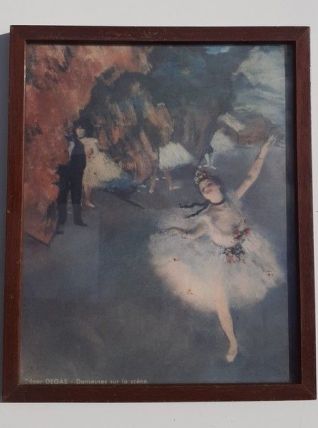 Ancien Tableau Deco Edgar Degas Murale Cadre Bois Vintage Ar