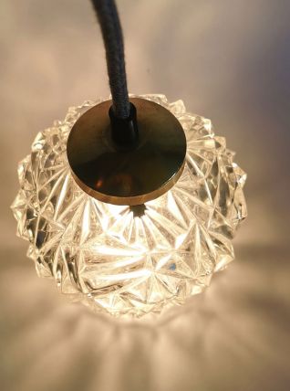 Lampe baladeuse vintage années 60 globe verre ciselé 