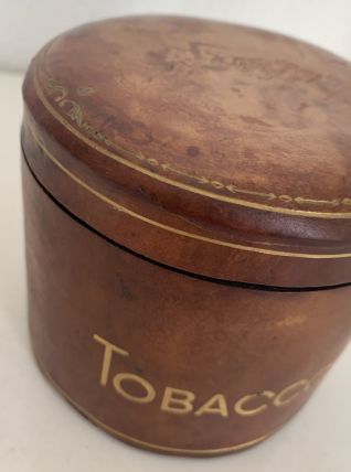 Porte-cigarettes vintage 1960 cuir céramique Italie - 9 x 10