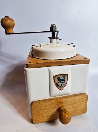Moulin à grain café peugeot Frères Vintage blanc 1950