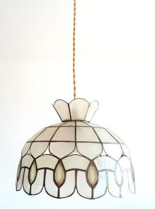 Suspension en nacre art déco aux gouttes 