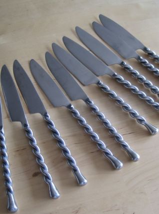 10 couteaux métal torsader 
