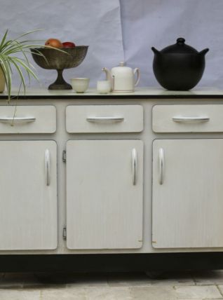 Meuble bas cuisine formica coloris ivoire