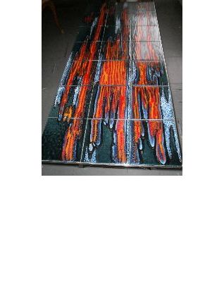 Table basse carreaux céramique années 70 - piètement inox 