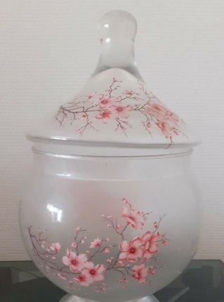 Bonbonnière. Pâte de Verre. Branches Fleuries. 27X16cm.