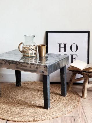 Table bout de canapé vintage industriel