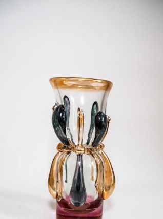 Vase Ion Tamaian vintage en verre soufflé, Roumanie