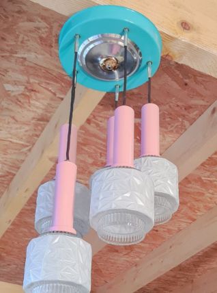 suberbe  lustre 1950 a 70,,vintage   reglable    en tres bon