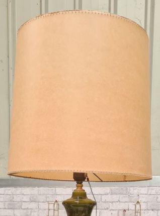 tres grande lampe enceramique vert  vernisée   1970  avec so