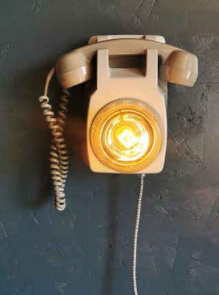 Lampe applique salon chambre téléphone gris "Call Me"
