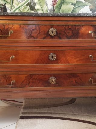 Commode louis XVI acajou plateau marbre