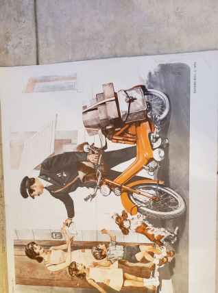 Ancien poster original pédagogique Facteur - Ecole