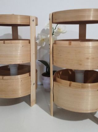 Ensemble de 2 lampes de chevet ou salon en bambou