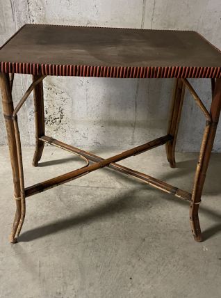 Table en rotin années 60