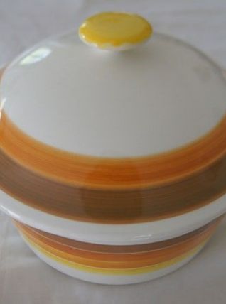 Soupière vintage GIEN peint à la main 