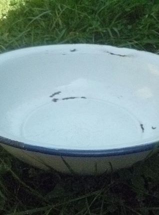 bassine acier  émaillé , vintage 