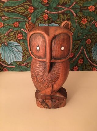 Statue Hiboux en bois (artisanal)