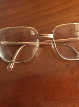 Véritable monture de lunettes vintage année 70/80 plaqué or