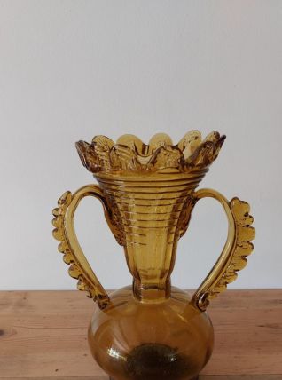 Vase vintage verre soufflé Gordiola