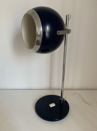Grande lampe vintage 1960 eyeball bleu marine - 44 cm 