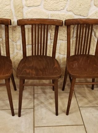 Suite de 4 chaises bois Devrounia czechoslovakia