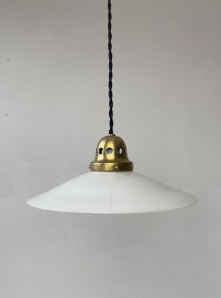ANCIENNE SUSPENSION CONIQUE EN OPALINE VINTAGE