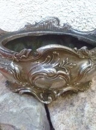 Jardinière de table metal argenté , vintage