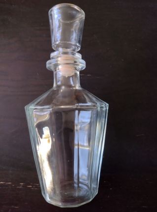 Ancienne carafe à liqueur en verre vintage