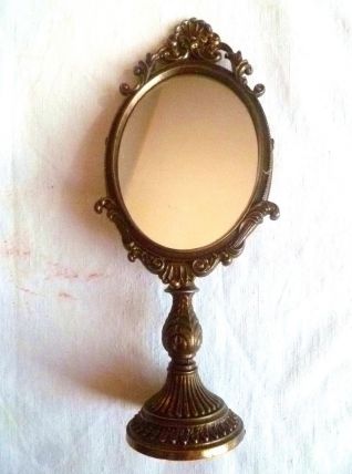 Miroir psyché enmetal doré , vintage