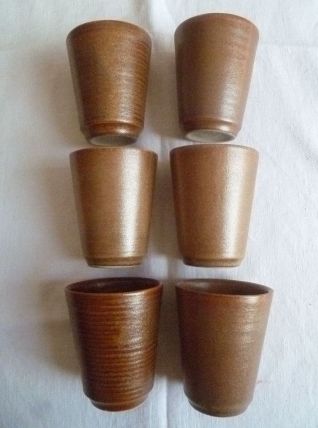 6 Gobelets grès Digoin , vintage