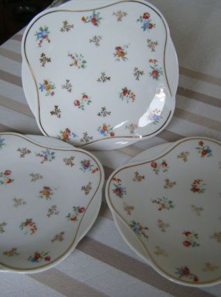 Petites assiettes anciennes porcelaine Limoges Raynaud &amp; Co 