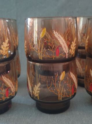 Verres fumes décor de blé