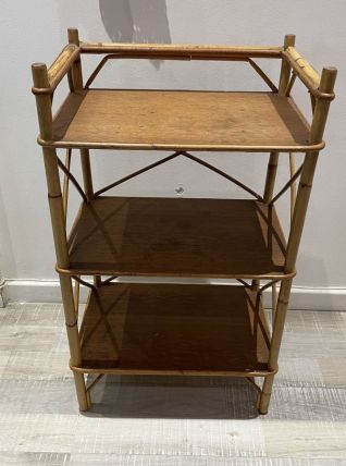 Etagère en rotin années 60