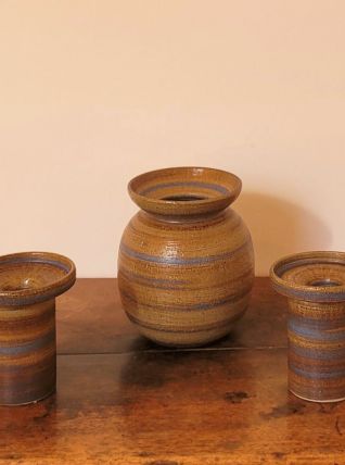 Ensemble céramique vase et bougeoirs