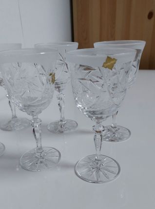 6 verres à vin cristal polonais