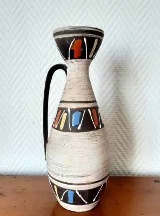 Vase en céramique graphique, West Germany, vers 1970 